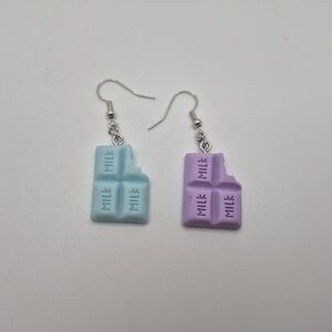 Blue and Purple Chocolate Bar Earrings